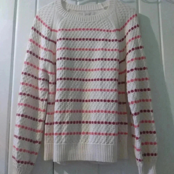 Loft stripe Textured Raglan Sweater-large petite NWOT - Picture 3 of 8